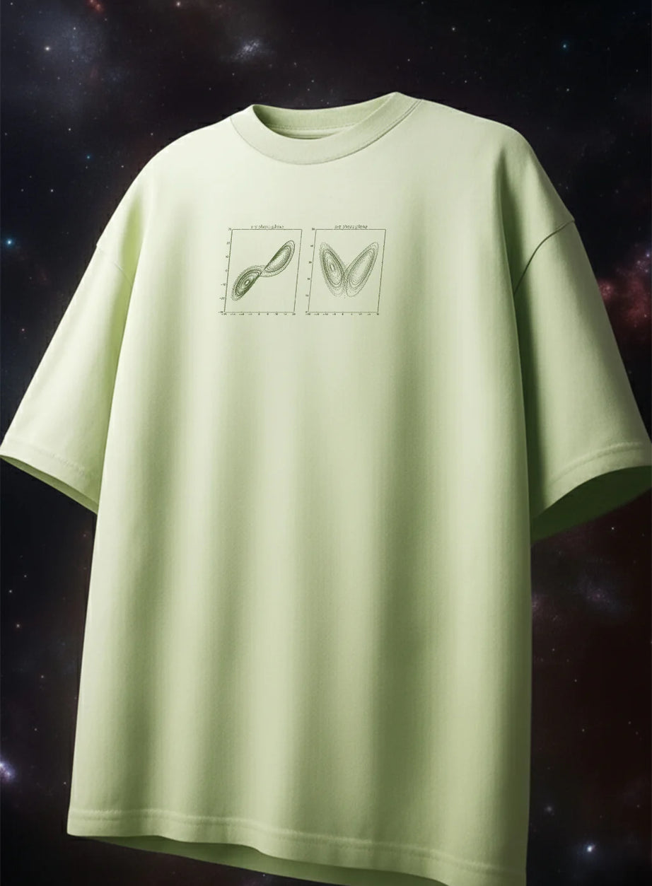 Butterfly Lime Green Oversized Puff Printed Exclusive T-shirt